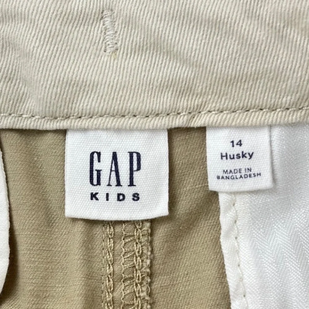 GAP Kids Husky 14 Khaki Chino Shorts Adjustable Waist School Uniform‎ NWT NEW